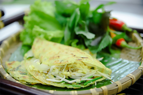 phương pháp làm bánh xèo chay